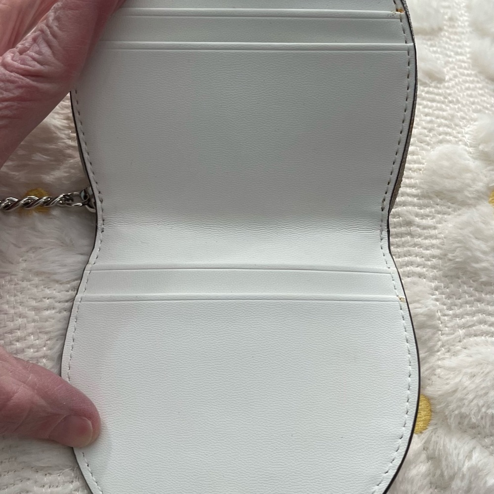Kate Spade Metallic Silver Floral Pouch/Wallet. Measures 4x4 - Picture 4 of 6
